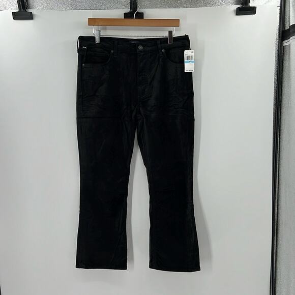 Citizens of Humanity Isola Cropped Velvet Boot Jeans - Black - 31 - NWT - Picture 1 of 10